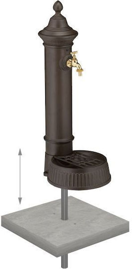 Fântână de Grădină Antică din Aluminiu Turnat Oțel Inoxidabil Robinet Auriu Relaxdays Dimensiuni Aproximativ 72 X 26 X 31 Cm Maro Închis