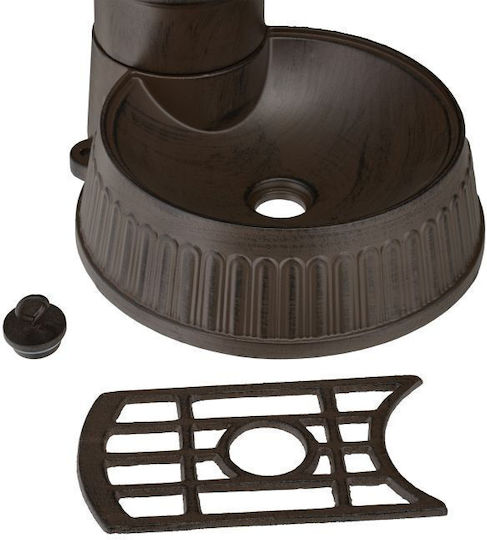 Fântână de Grădină Antică din Aluminiu Turnat Oțel Inoxidabil Robinet Auriu Relaxdays Dimensiuni Aproximativ 72 X 26 X 31 Cm Maro Închis