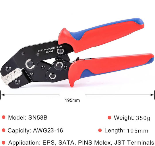 Onuvio Professional Pliers Multifunctional Crimping 5 Interchangeable Jaws Carrying Case 0.25-1.5mm 23-16 Awg