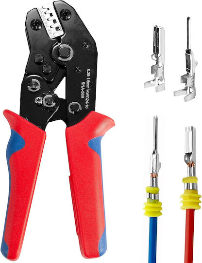 Onuvio Professional Pliers Multifunctional Crimping 5 Interchangeable Jaws Carrying Case 0.25-1.5mm 23-16 Awg
