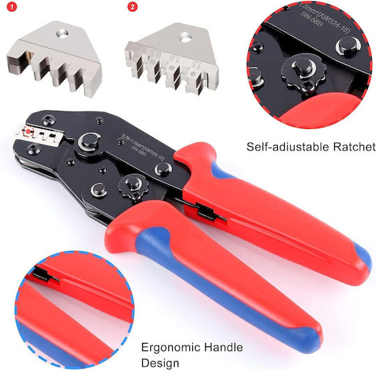 Onuvio Professional Pliers Multifunctional Crimping 5 Interchangeable Jaws Carrying Case 0.25-1.5mm 23-16 Awg