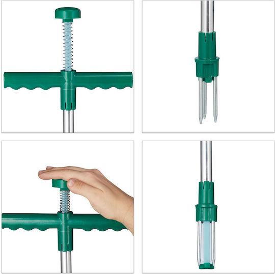 Cutter manual pentru buruieni Relaxdays 100 x 21,5 x 4,5 cm aluminiu plastic oțel inoxidabil verde argintiu