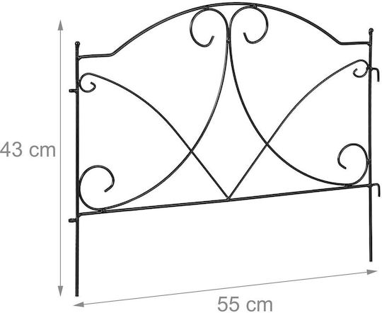 Pachet 6 Flori Decorative de Grădină din Metal pentru Bordură 43 X 55 X 1 Cm