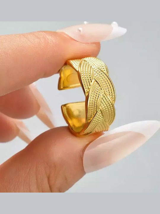 Set Rings made of Steel Gold Plated