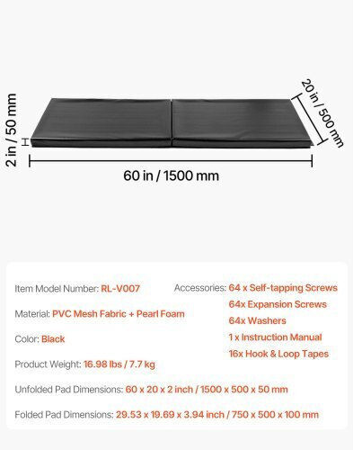 Vevor Waterproof Gym Mat 5 cm Basketball Zfxkqbyzfxkq5lsybv0
