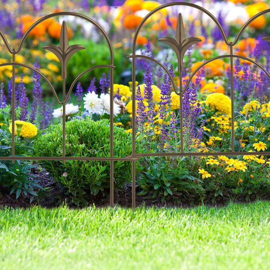Set 4 Decorative Garden Panels Relaxdays Dimensions 28 x 38.5 x 1.5 cm Bronze