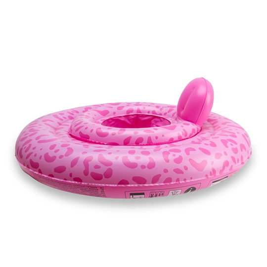 2024se1566 Swim Essentials Baby Swim Ring 0-1 Years Φ69cm Pink Leopard
