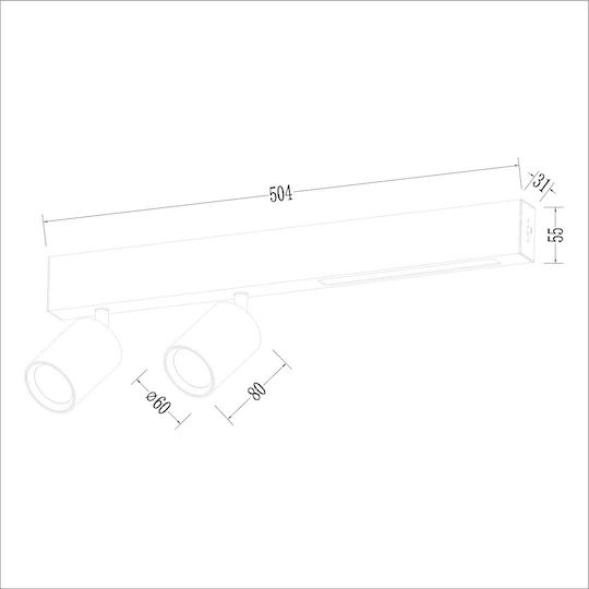 Eko Light Μονό LED Σποτ σε Λευκό Χρώμα