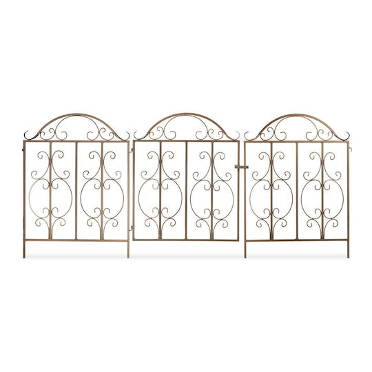 Gard Gard Decorativ din Oțel 3 Bucăți 98.5 X 185 X 2.5 Cm Bronz