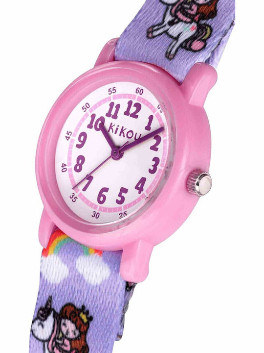 Kikou Kids Analog Watch with Fabric Strap Purple
