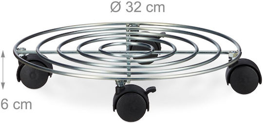 Suport mobil pentru ghiveci de flori, dimensiuni 6 x 32 x 32 cm Relaxdays