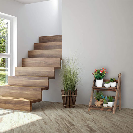 Plant Stand 2 Shelves Wood 51.5 x 41 x 24 cm Brown