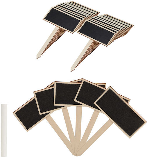 Set 24 Plant Markers 14 X 9 Wood Relaxdays