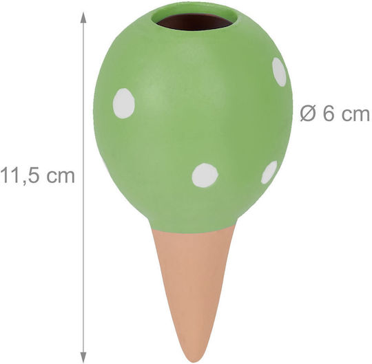 Dispozitiv de Udare a Plantelor Auto-udare 4 Bucăți Design Sferic Ceramic 11.5 X 6 Cm Verde