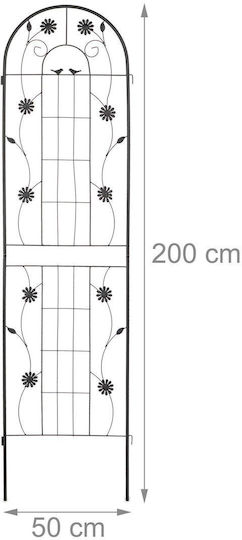 Set 2 Pflanzenkletterspaliere Eisen Relaxdays Maße 200 x 50 cm Schwarz