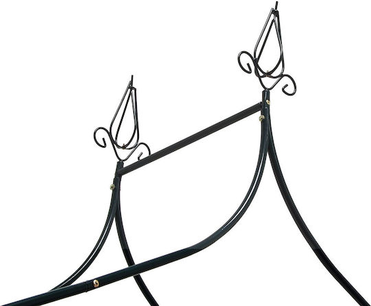 Arcadă Metalică de Grădină pentru Flori Cățărătoare Negru 255 X 140 X 38 Cm Relaxdays