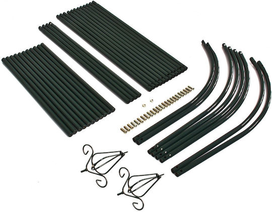 Arcadă Metalică de Grădină pentru Flori Cățărătoare Negru 255 X 140 X 38 Cm Relaxdays