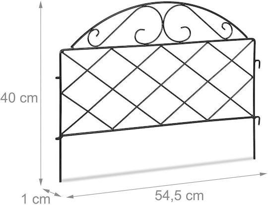 Set 4 Borduri Decorative Metalice pentru Grădină Flori 40 X 54.5 X 1 Cm Negru