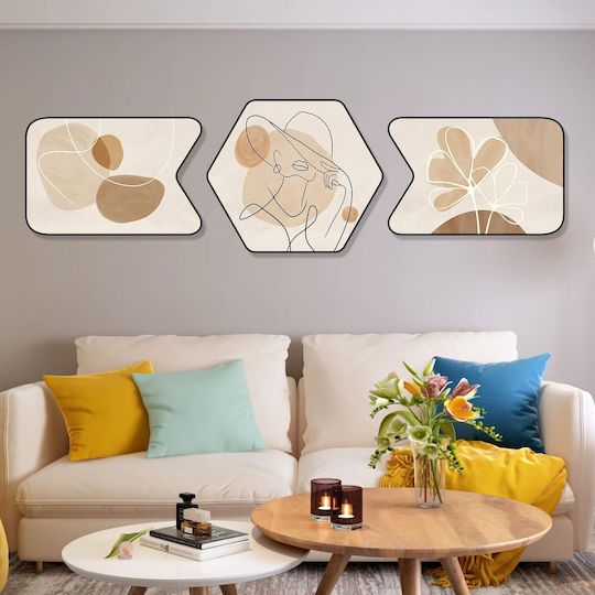 Gouwgenr Abstract Images Pvc Frame 60x40 Cm Set 3 Pieces