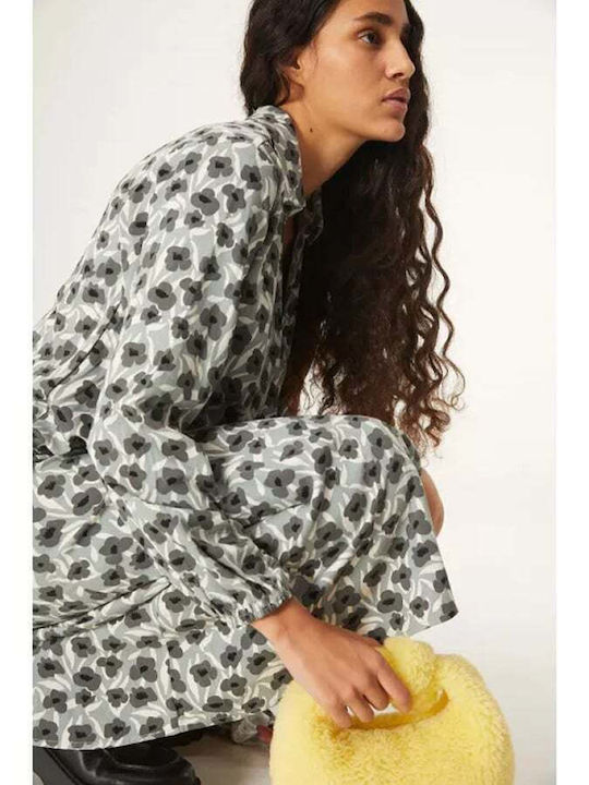Midi Shirt Dress Wrap Floral