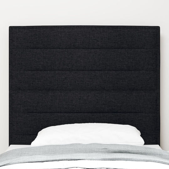 vidaXL LED Табла За Легло Дървена Черна 100x88cm