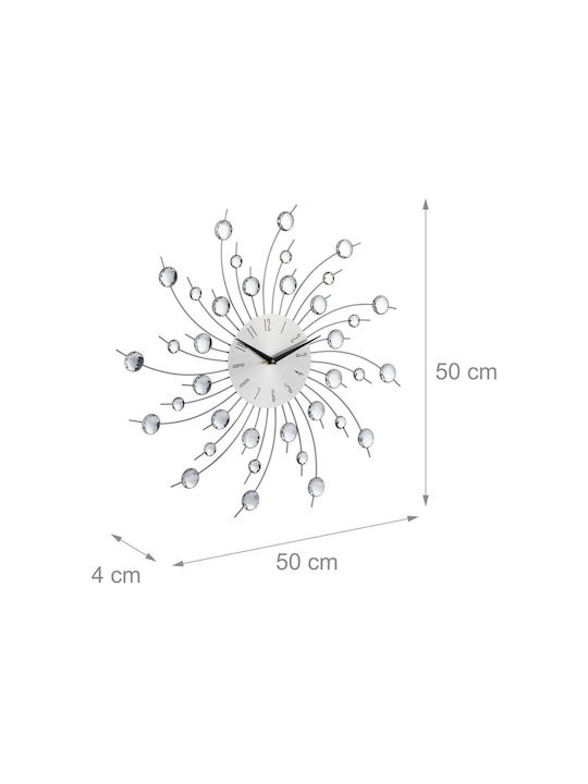 Wall Clock Silver Dimensions 50 X 50 X 4 Cm Relaxdays