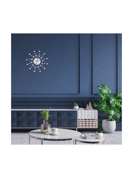 Wall Clock Silver Dimensions 50 X 50 X 4 Cm Relaxdays