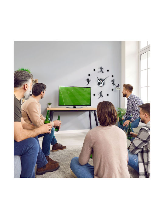 Decorative Wall Clock Diy Football 50 100 Cm 3d Effect Black White