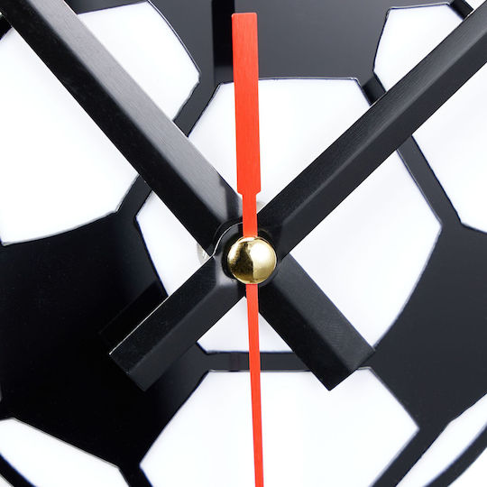 Decorative Wall Clock Diy Football 50 100 Cm 3d Effect Black White