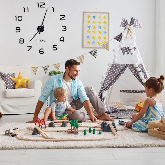 Ceas de perete adeziv cu cifre 3D argintii Relaxdays