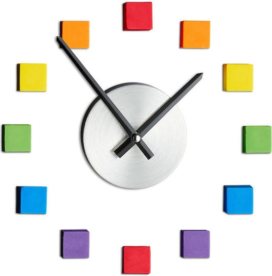 Mehrfarbige Wanduhr Klebend Maße 10,5 x 3,5 cm Relaxdays