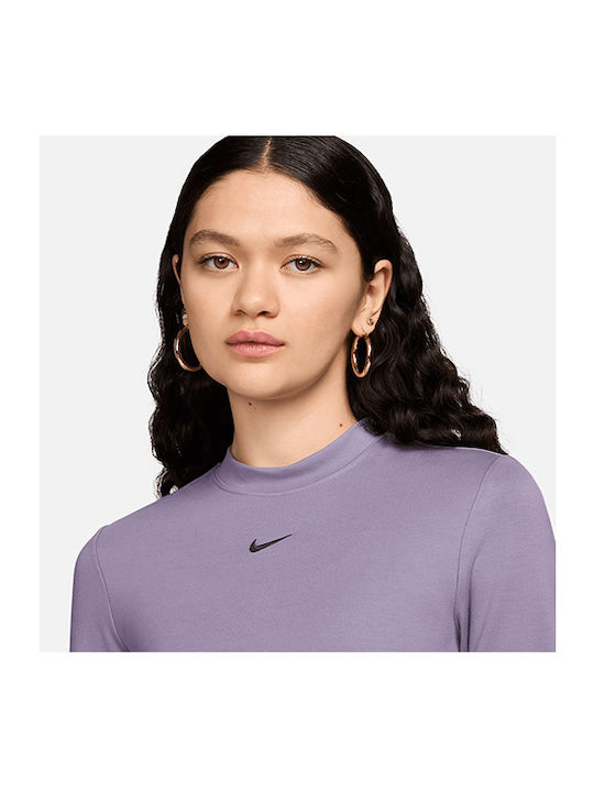 Essntl Midi Damenkleid Sommer Sportlich Kurzes Ärmel Blau