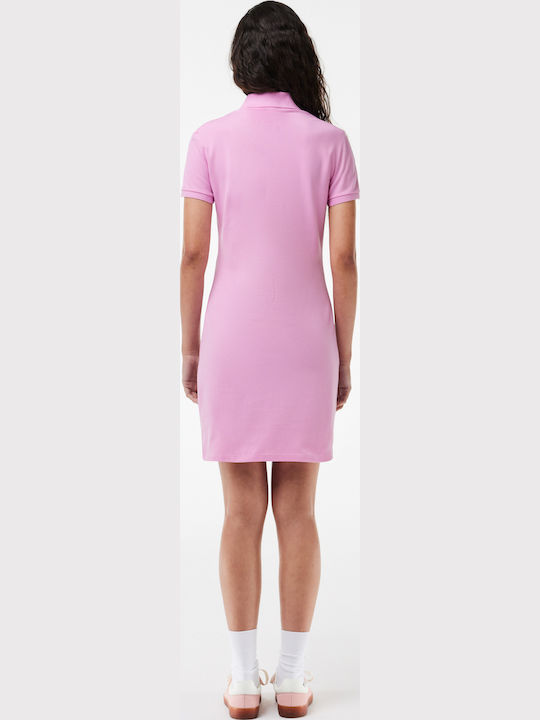 Sommer Mini Sportliches Damenkleid Kurzärmelig Rosa