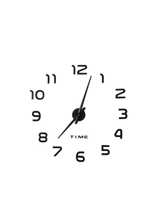 Wanduhr mit Klebeziffern 3D Zahlen Schwarz Relaxdays