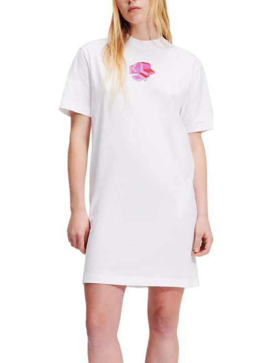 Summer Mini T-Shirt Dress White 241J1306 J109