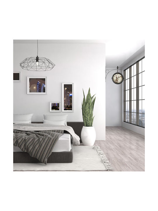 Wall Clock Paris Design Double-sided 34 X 35 X 10 Cm Black