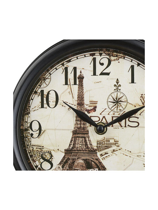 Wall Clock Paris Design Double-sided 34 X 35 X 10 Cm Black