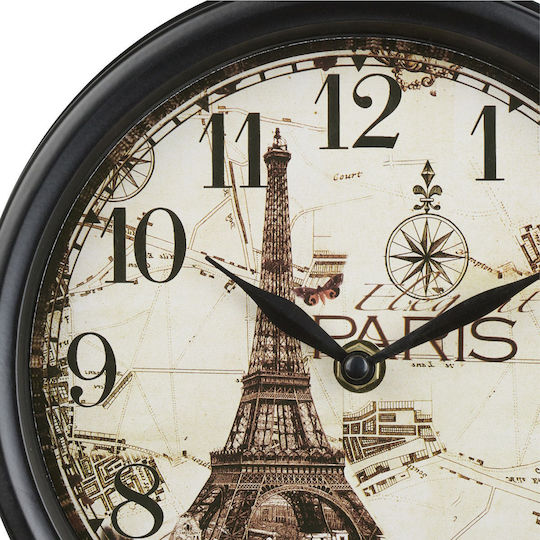 Wanduhr Paris Design Doppelseitig 34 x 35 x 10 cm Schwarz