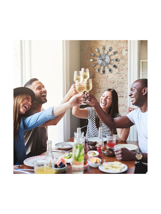 Wall Clock Accessorized Cutlery Silver Relaxdays