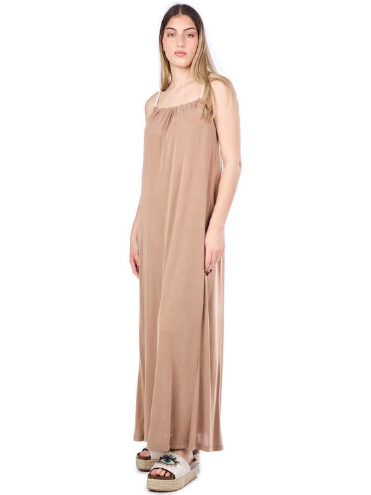 Καλοκαιρινό Maxi Φόρεμα Beige