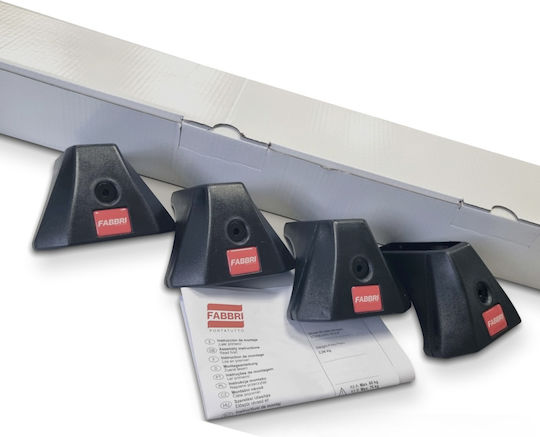 Fabbri Roof Bars Aluminum 180cm. (with Roof Rack Legs and Lock) Silver