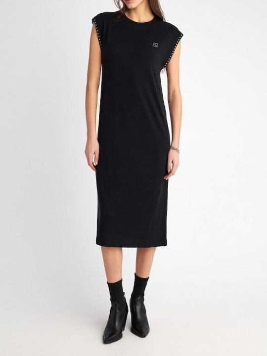 Tonia Summer Midi Dress Black