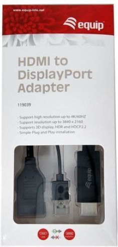 Equip Μετατροπέας HDMI / USB-A male σε DisplayPort female 1τμχ 119039