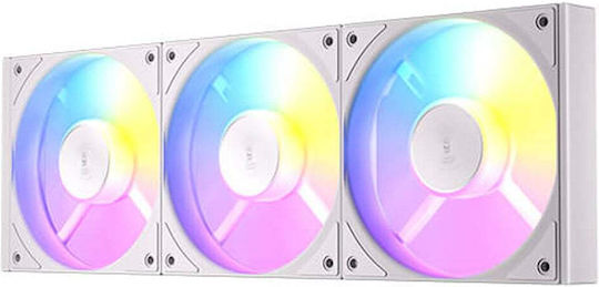 Antec C120 Gehäuselüfter (1500rpm / 65,08cfm) mit ARGB Beleuchtung und Verbindung 3-polig / 4-Pin PWM 3 Stück Weiß