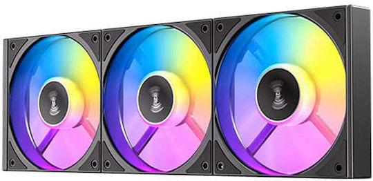 Antec C120 Gehäuselüfter (1500rpm / 65,08cfm) mit ARGB Beleuchtung und Verbindung 3-polig / 4-Pin PWM 3 Stück
