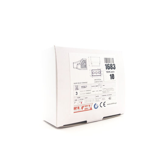 Elvhx Κλέμα Ταχείας Σύνδεσης 3 θέσεων 2.5 - 6mm² 30τμχ 1683 30τμχ