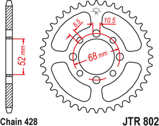 JT Sprockets Γρανάζι Πίσω για Kawasaki KAZE R 115