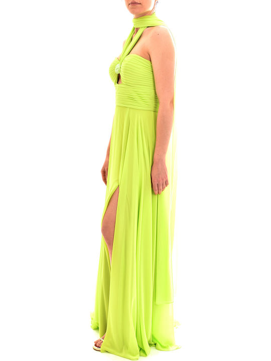 Maxi Βραδινό Φόρεμα Lime