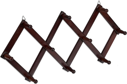 Folding Wall Coat Rack 10 Hooks Dimensions 32 X 10 Cm Dark Brown Relaxdays