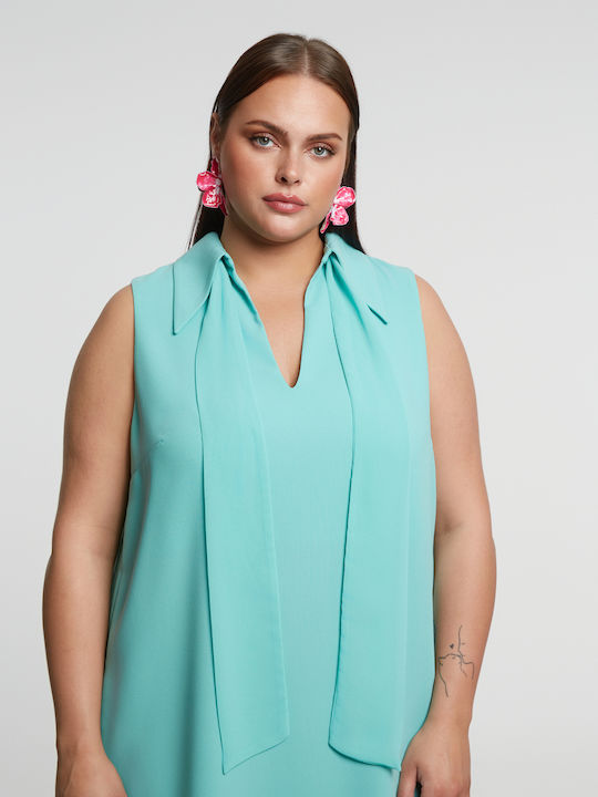 Rochie Midi de Vară pentru Femei Turcoaz